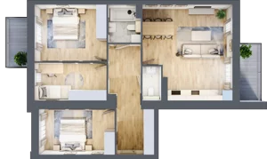4 pokoje, apartament 82,41 m², piętro 1, oferta nr K2.1.M33, Miasto Ogród Karłowice, Wrocław, Karłowice-Różanka, Psie Pole, ul. ks. Norberta Bończyka 40