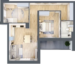 3 pokoje, apartament 71,03 m², piętro 1, oferta nr K2.1.M35, Miasto Ogród Karłowice, Wrocław, Karłowice-Różanka, Psie Pole, ul. ks. Norberta Bończyka 40
