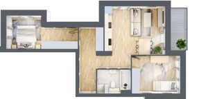 3 pokoje, apartament 59,34 m², piętro 2, oferta nr K2.2.M64, Miasto Ogród Karłowice, Wrocław, Karłowice-Różanka, Psie Pole, ul. ks. Norberta Bończyka 40