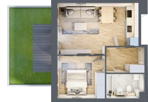 2 pokoje, mieszkanie 38,25 m², piętro 3, oferta nr P.1.3.25, Partynice House II, Wrocław, Krzyki-Partynice, Krzyki, ul. Kawalerzystów