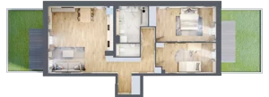 3 pokoje, mieszkanie 82,76 m², parter, oferta nr P.2.0.01, Partynice House II, Wrocław, Krzyki-Partynice, Krzyki, ul. Kawalerzystów