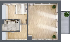2 pokoje, mieszkanie 44,47 m², piętro 3, oferta nr P.2.3.13, Partynice House II, Wrocław, Krzyki-Partynice, Krzyki, ul. Kawalerzystów