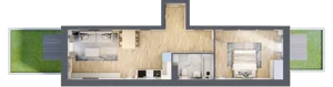 2 pokoje, mieszkanie 49,79 m², parter, oferta nr R.1.0.03, Partynice House II, Wrocław, Krzyki-Partynice, Krzyki, ul. Kawalerzystów