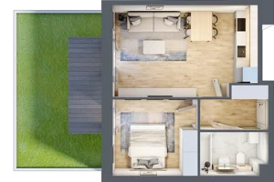 2 pokoje, mieszkanie 38,25 m², piętro 3, oferta nr P.1.3.25, Partynice House II, Wrocław, Krzyki-Partynice, Krzyki, ul. Kawalerzystów