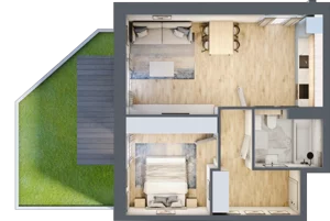 2 pokoje, mieszkanie 48,00 m², piętro 2, oferta nr R.1.2.23, Partynice House II, Wrocław, Krzyki-Partynice, Krzyki, ul. Kawalerzystów