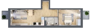 2 pokoje, mieszkanie 49,79 m², piętro 2, oferta nr R.1.2.19, Partynice House II, Wrocław, Krzyki-Partynice, Krzyki, ul. Kawalerzystów