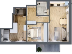3 pokoje, mieszkanie 65,69 m², piętro 1, oferta nr R.1.1.16, Partynice House II, Wrocław, Krzyki-Partynice, Krzyki, ul. Kawalerzystów