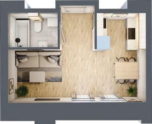 1 pokój, apartament 25,45 m², parter, oferta nr 00.1.M09, Mieszczańska Park, Wrocław, Nadodrze, ul. Dmowskiego