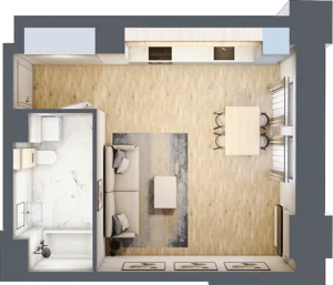 1 pokój, apartament 33,21 m², parter, oferta nr 00.2.M03, Mieszczańska Park, Wrocław, Nadodrze, ul. Dmowskiego