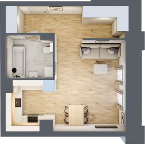 1 pokój, apartament 38,83 m², parter, oferta nr 00.2.M04, Mieszczańska Park, Wrocław, Nadodrze, ul. Dmowskiego