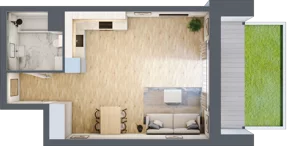 1 pokój, apartament 37,17 m², parter, oferta nr 00.4.M02, Mieszczańska Park, Wrocław, Nadodrze, ul. Dmowskiego