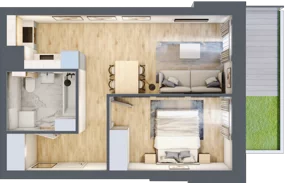 2 pokoje, apartament 36,03 m², piętro 1, oferta nr 01.6.M08, Mieszczańska Park, Wrocław, Nadodrze, ul. Dmowskiego