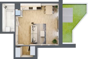 1 pokój, apartament 35,37 m², parter, oferta nr 00.4.M08, Mieszczańska Park, Wrocław, Nadodrze, ul. Dmowskiego