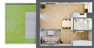1 pokój, apartament 33,10 m², parter, oferta nr 00.5.M11, Mieszczańska Park, Wrocław, Nadodrze, ul. Dmowskiego