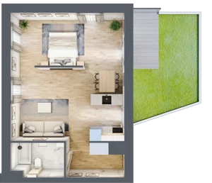 1 pokój, apartament 47,65 m², parter, oferta nr 00.5.M13, Mieszczańska Park, Wrocław, Nadodrze, ul. Dmowskiego