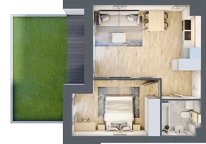 2 pokoje, apartament 39,96 m², parter, oferta nr 00.6.M01, Mieszczańska Park, Wrocław, Nadodrze, ul. Dmowskiego