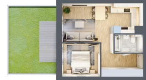 2 pokoje, apartament 36,03 m², parter, oferta nr 00.6.M08, Mieszczańska Park, Wrocław, Nadodrze, ul. Dmowskiego