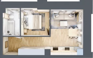 2 pokoje, apartament 33,72 m², piętro 1, oferta nr 01.1.M01, Mieszczańska Park, Wrocław, Nadodrze, ul. Dmowskiego