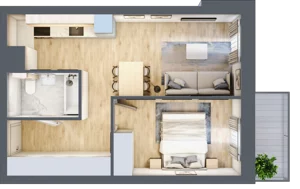 2 pokoje, apartament 38,23 m², piętro 2, oferta nr 02.4.M03, Mieszczańska Park, Wrocław, Nadodrze, ul. Dmowskiego