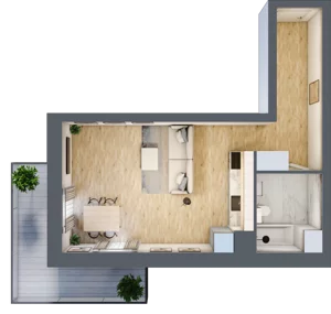 1 pokój, apartament 36,98 m², piętro 2, oferta nr 02.4.M04, Mieszczańska Park, Wrocław, Nadodrze, ul. Dmowskiego