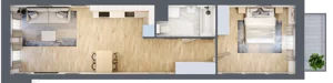 2 pokoje, apartament 50,44 m², piętro 2, oferta nr 02.6.M02, Mieszczańska Park, Wrocław, Nadodrze, ul. Dmowskiego