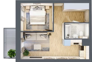 2 pokoje, apartament 32,52 m², piętro 3, oferta nr 03.5.M07, Mieszczańska Park, Wrocław, Nadodrze, ul. Dmowskiego