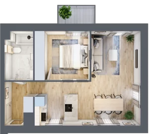 2 pokoje, apartament 47,27 m², piętro 3, oferta nr 03.5.M12, Mieszczańska Park, Wrocław, Nadodrze, ul. Dmowskiego