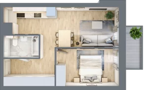 2 pokoje, apartament 38,23 m², piętro 4, oferta nr 04.4.M03, Mieszczańska Park, Wrocław, Nadodrze, ul. Dmowskiego