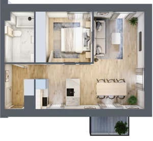 2 pokoje, apartament 47,27 m², piętro 4, oferta nr 04.5.M12, Mieszczańska Park, Wrocław, Nadodrze, ul. Dmowskiego