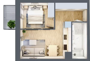 2 pokoje, apartament 32,98 m², piętro 4, oferta nr 04.6.M06, Mieszczańska Park, Wrocław, Nadodrze, ul. Dmowskiego
