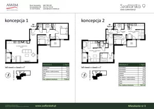3 pokoje, mieszkanie 77,98 m², piętro 1, oferta nr M3, Szaflarska 9, Kraków, Podgórze, ul. Szaflarska 9