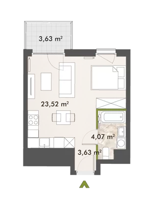 1 pokój, mieszkanie 31,34 m², piętro 2, oferta nr 30/XY-F1.C.02.04, XYZ Place, Warszawa, Włochy, Okęcie, ul. Komitetu Obrony Robotników 32