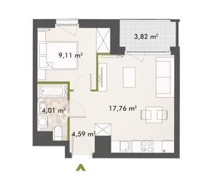 2 pokoje, mieszkanie 35,34 m², piętro 4, oferta nr 30/XY-F1.B.04.02, XYZ Place, Warszawa, Włochy, Okęcie, ul. Komitetu Obrony Robotników 32