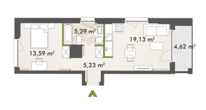 2 pokoje, mieszkanie 43,24 m², piętro 10, oferta nr 30/XY-F1.D.10.04, XYZ Place, Warszawa, Włochy, Okęcie, ul. Komitetu Obrony Robotników 32