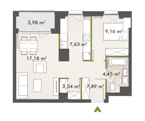 2 pokoje, mieszkanie 48,62 m², piętro 9, oferta nr 30/XY-F1.D.09.03, XYZ Place, Warszawa, Włochy, Okęcie, ul. Komitetu Obrony Robotników 32