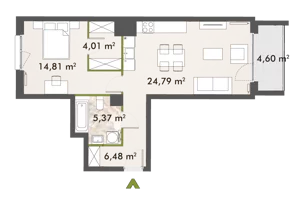 2 pokoje, mieszkanie 55,27 m², piętro 10, oferta nr 30/XY-F1.C.10.03, XYZ Place, Warszawa, Włochy, Okęcie, ul. Komitetu Obrony Robotników 32