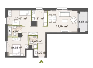 3 pokoje, mieszkanie 63,96 m², piętro 9, oferta nr 30/XY-F1.D.09.04, XYZ Place, Warszawa, Włochy, Okęcie, ul. Komitetu Obrony Robotników 32