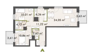 3 pokoje, mieszkanie 68,97 m², piętro 6, oferta nr 30/XY-F1.D.06.04, XYZ Place, Warszawa, Włochy, Okęcie, ul. Komitetu Obrony Robotników 32