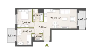 3 pokoje, mieszkanie 57,31 m², piętro 7, oferta nr 30/XY-F1.B.07.04, XYZ Place, Warszawa, Włochy, Okęcie, ul. Komitetu Obrony Robotników 32