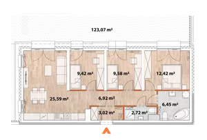 4 pokoje, mieszkanie 75,71 m², parter, oferta nr 43/POR-B.00.01, Apartamenty Portowa, Kraków, Podgórze, Zabłocie, ul. Portowa 43
