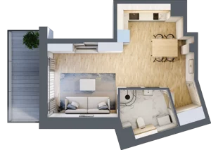 1 pokój, apartament inwestycyjny 31,89 m², piętro 2, oferta nr MN31, Apartamenty Wypoczynkowa, Jastrzębia Góra, ul. Wypoczynkowa