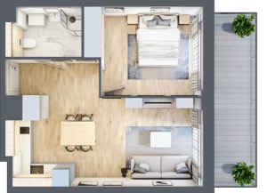 2 pokoje, apartament inwestycyjny 41,90 m², piętro 1, oferta nr MN21, Apartamenty Wypoczynkowa, Jastrzębia Góra, ul. Wypoczynkowa