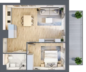 2 pokoje, apartament inwestycyjny 46,98 m², piętro 1, oferta nr MN20, Apartamenty Wypoczynkowa, Jastrzębia Góra, ul. Wypoczynkowa