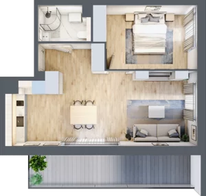 2 pokoje, apartament inwestycyjny 48,67 m², piętro 1, oferta nr MN27, Apartamenty Wypoczynkowa, Jastrzębia Góra, ul. Wypoczynkowa
