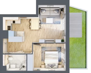 2 pokoje, apartament inwestycyjny 41,92 m², parter, oferta nr MN04, Apartamenty Wypoczynkowa, Jastrzębia Góra, ul. Wypoczynkowa