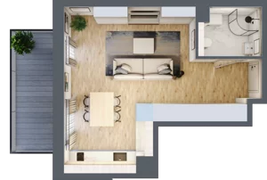 1 pokój, apartament inwestycyjny 32,12 m², piętro 2, oferta nr MN32, Apartamenty Wypoczynkowa, Jastrzębia Góra, ul. Wypoczynkowa