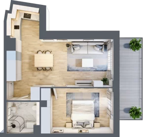 2 pokoje, apartament inwestycyjny 45,09 m², piętro 1, oferta nr MN26, Apartamenty Wypoczynkowa, Jastrzębia Góra, ul. Wypoczynkowa