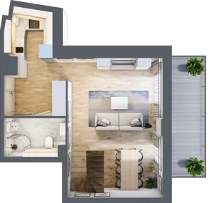 2 pokoje, apartament inwestycyjny 56,19 m², piętro 3, oferta nr MN59, Apartamenty Wypoczynkowa, Jastrzębia Góra, ul. Wypoczynkowa