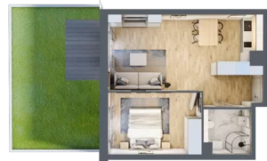 2 pokoje, apartament inwestycyjny 41,10 m², parter, oferta nr MN08, Apartamenty Wypoczynkowa, Jastrzębia Góra, ul. Wypoczynkowa