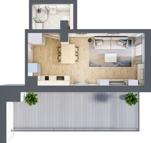 1 pokój, apartament inwestycyjny 26,27 m², piętro 3, oferta nr MN60, Apartamenty Wypoczynkowa, Jastrzębia Góra, ul. Wypoczynkowa